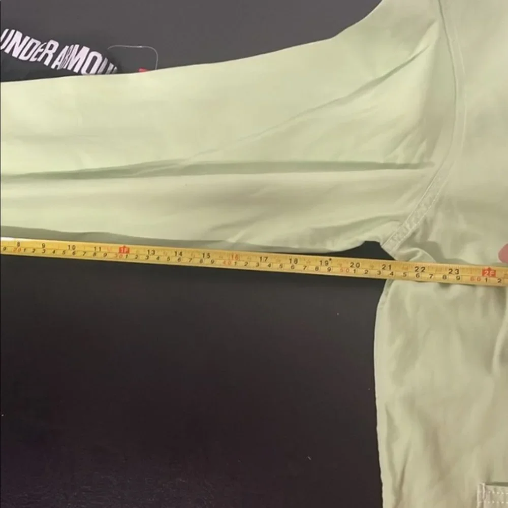 💖MEGA SALE💖Converse Mens 10020896-A07 Zip Front Long Sleeve Shirt Cotton Green